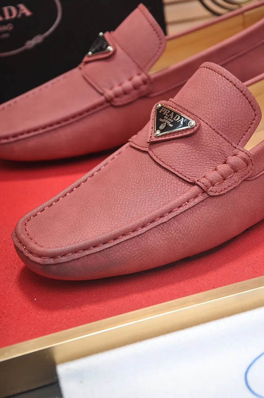 Men's Men's Shoes💰420💶【PRADA】 (High-end Niuli) New 🍀PRADA - Prada Doudou Shoes! Made of imported original cowhide, the inner top layer is comfortable cowhide lining! Original wear-resistant rubber outsole! High quality products! Code number 38-45 (45 customized)
